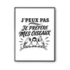 Poster J’peux pas je préfère mes Oiseaux