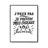Poster J’peux pas je préfère mes Oiseaux