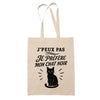 Tote Bag Beige J’peux pas je préfère mon Chat noir