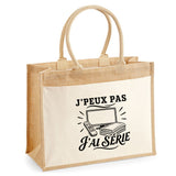 Sac Cabas Jute avec Poche J’peux pas j’ai Série