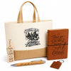Coffret Cadeau J’peux pas je suis Tatoueur – Sac jute, carnet, stylo, porte-clés et marque-page