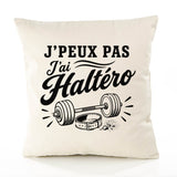 Housse de Coussin J’peux pas j’ai Haltéro