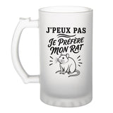 Verre à Bière J’peux pas je préfère mon Rat