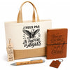 Coffret Cadeau J’peux pas je préfère les Aigles – Sac jute, carnet, stylo, porte-clés et marque-page