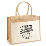 Sac Cabas Jute avec Poche J’peux pas je préfère mon Mouton