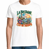 T-shirt Homme Blanc La bretagne c'est ma thérapie