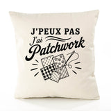 Housse de Coussin J’peux pas j’ai Patchwork