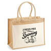 Sac Cabas Jute avec Poche J’peux pas j’ai Spinning