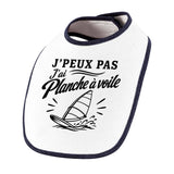 Bavoir Bébé J’peux pas j’ai planche à voile J'peux pas minimaliste