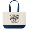 Grand Sac Cabas Fond Bleu J’peux pas j’ai Patinage