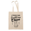 Tote Bag Beige J’peux pas je préfère mon Chien