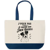 Grand Sac Cabas Fond Bleu J’peux pas je préfère mon Jack Russell