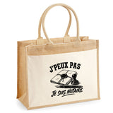 Sac Cabas Jute avec Poche J’peux pas je suis Notaire