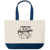Grand Sac Cabas Fond Bleu J’peux pas je suis Prof d’anglais