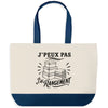 Grand Sac Cabas Fond Bleu J’peux pas j’ai Rangement