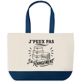Grand Sac Cabas Fond Bleu J’peux pas j’ai Rangement