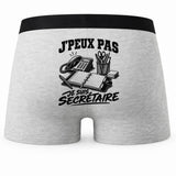 Boxer Homme J’peux pas je suis Secrétaire – Impression au dos