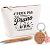 Coffret Cadeau J’peux pas j’ai Piano – Trousse, stylo bambou et porte-clés