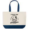 Grand Sac Cabas Fond Bleu J’peux pas je suis Orthophoniste