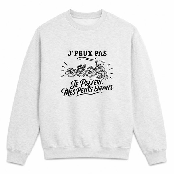 Sweat Gris Chiné J’peux pas je préfère mes Petits-enfants