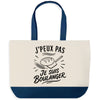 Grand Sac Cabas Fond Bleu J’peux pas je suis Boulanger