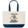 Grand Sac Cabas Fond Bleu J’peux pas je suis Puéricultrice