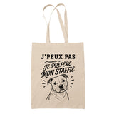 Tote Bag Beige J’peux pas je préfère mon Staffie