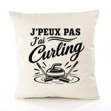 Housse de Coussin J’peux pas j’ai Curling