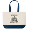 Grand Sac Cabas Fond Bleu J’peux pas j’ai Point de croix