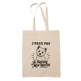Tote Bag Beige J’peux pas je préfère mon Westie