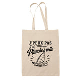 Tote Bag Beige J’peux pas j’ai Planche à voile