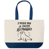 Grand Sac Cabas Fond Bleu J’peux pas je préfère les Phoques
