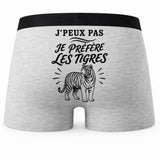 Boxer Homme J’peux pas je préfère les Tigres – Impression au dos