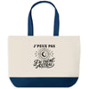 Grand Sac Cabas Fond Bleu J’peux pas j’ai Thème astral