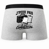 Boxer Homme J’peux pas je suis Commercial – Impression au dos