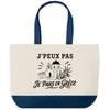 Grand Sac Cabas Fond Bleu J’peux pas je pars en Grèce