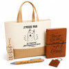 Coffret Cadeau J’peux pas je préfère mon Berger Blanc Suisse – Sac jute, carnet, stylo, porte-clés et marque-page