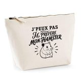 Trousse Beige J’peux pas je préfère mon Hamster