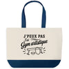 Grand Sac Cabas Fond Bleu J’peux pas j’ai Gym artistique