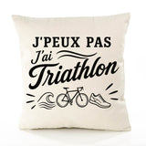 Housse de Coussin J’peux pas j’ai Triathlon