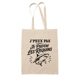 Tote Bag Beige J’peux pas je préfère les Requins