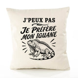 Housse de Coussin J’peux pas je préfère mon Iguane