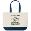 Grand Sac Cabas Fond Bleu J’peux pas je préfère les Libellules