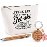 Coffret Cadeau J’peux pas j’ai Jet-ski – Trousse, stylo bambou et porte-clés