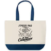 Grand Sac Cabas Fond Bleu J’peux pas je suis Chirurgien