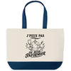 Grand Sac Cabas Fond Bleu J’peux pas je suis Infirmier