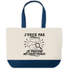 Grand Sac Cabas Fond Bleu J’peux pas je préfère mes Cartes postales