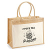 Sac Cabas Jute avec Poche J’peux pas je suis Corse