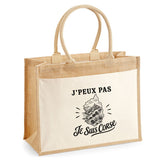 Sac Cabas Jute avec Poche J’peux pas je suis Corse