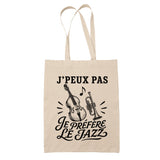 Tote Bag Beige J’peux pas je préfère le Jazz